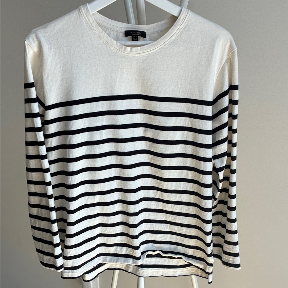 Massimo Dutti Black and White Striped Top